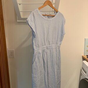 Mo Vint light white light blue stripe sundress NEW WITH TAGS SIZE M